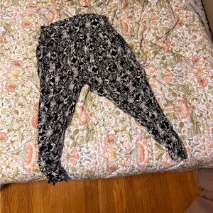 Floral Black and White Free People Pants
